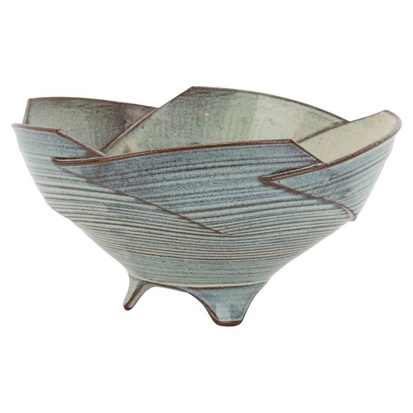 Larry Allen Pottery Ceramic Footed Bowl