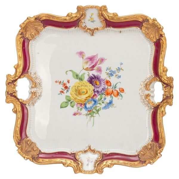 Meissen Germany Hand-Painted Porcelain Tray