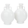 Image 5 : Victorian Fragonard Style Milk Glass Vase Pair