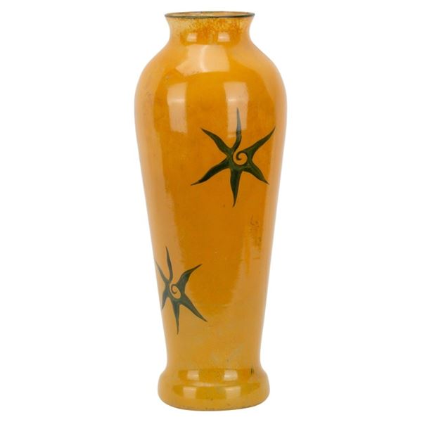 Miro-Style Hand-Painted Starburst Glass Vase