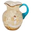 Image 3 : Antique Hand-Painted Bubble Glass Pitcher Set