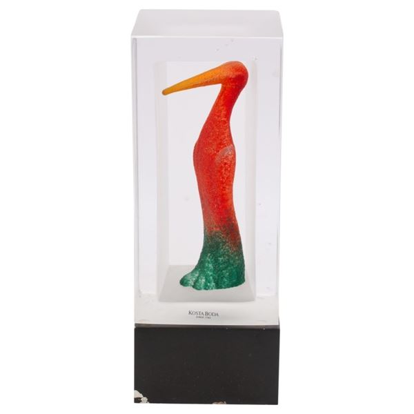 Kjell Engman Kosta Boda Glass Bird Sculpture