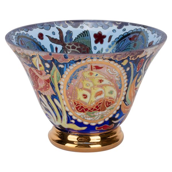 Signed Royo Moser Jose Royo Art Glass Bowl