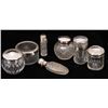 Image 1 : Antique Sterling Silver Crystal Dresser Lot