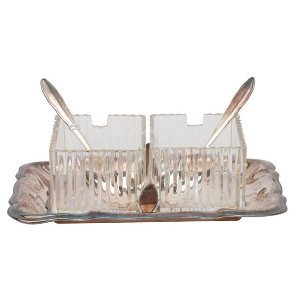 WMF Cromargan Germany Double Condiment Set