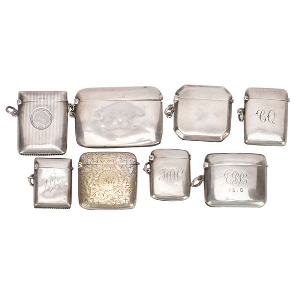 Antique English Sterling Match Safe Vesta Lot
