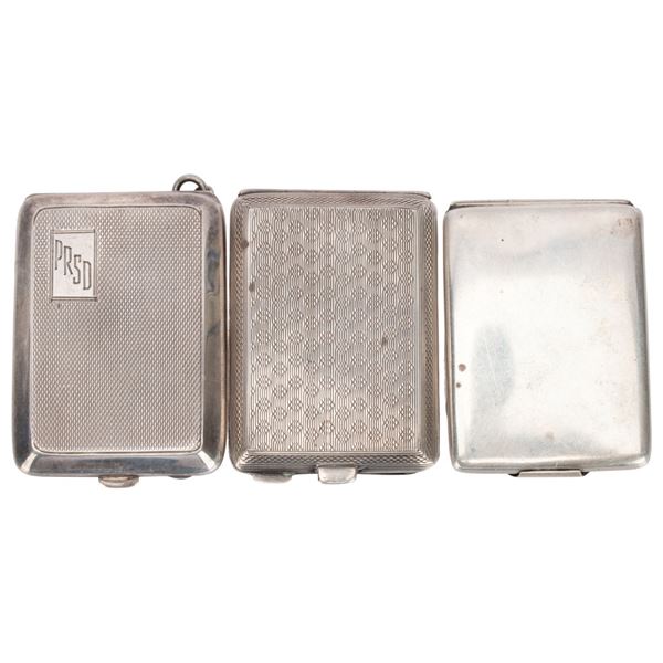 Art Deco English Sterling Cigarette Case Lot
