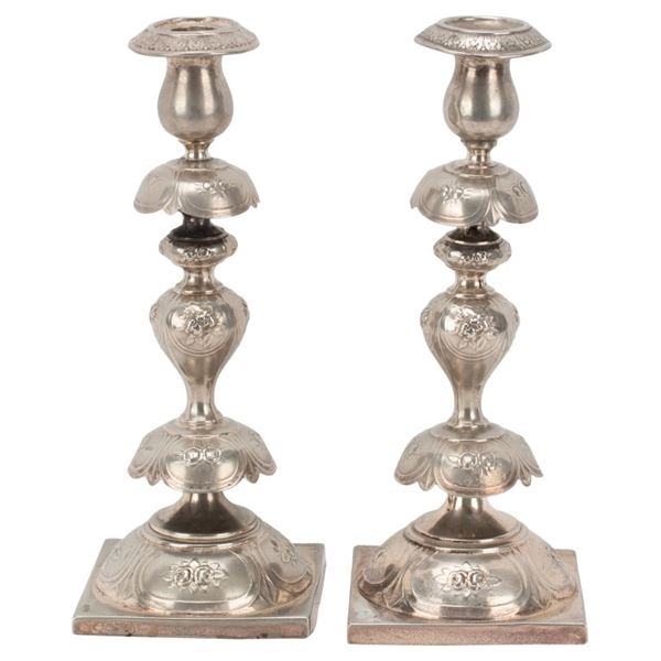 Antique Norblin & Co. Silver Plate Candlesticks