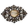 Image 1 : Antique Sterling Marcasite Citrine Gemstone Brooch