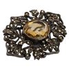 Image 3 : Antique Sterling Marcasite Citrine Gemstone Brooch