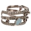 Image 4 : Brutalist Sterling Opal Garnet Jeweled Cuff