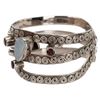 Image 5 : Brutalist Sterling Opal Garnet Jeweled Cuff