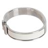 Image 4 : Hermès Clic H White Enamel Palladium Bracelet
