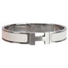 Image 5 : Hermès Clic H White Enamel Palladium Bracelet