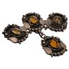 Image 3 : Art Nouveau Sterling Citrine Glass Cabochon Brooch