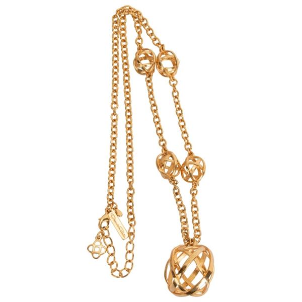 Oscar de La Renta Gold Tone Globe Necklace