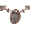 Image 5 : Sterling Amethyst Stalactite Geode Bib Necklace