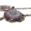Image 7 : Sterling Amethyst Stalactite Geode Bib Necklace