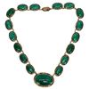 Image 1 : Antique Czech Gilt Brass Green Enamel Choker