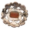 Image 2 : Antique Sterling Carved Carnelian Floral Brooch