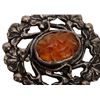 Image 3 : Antique Sterling Carved Carnelian Floral Brooch
