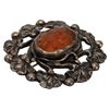 Image 4 : Antique Sterling Carved Carnelian Floral Brooch
