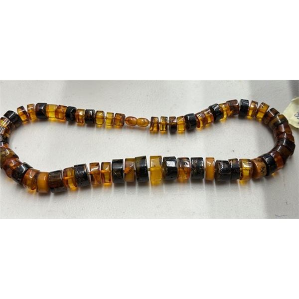 Baltic Amber Multicolored Disc Necklace