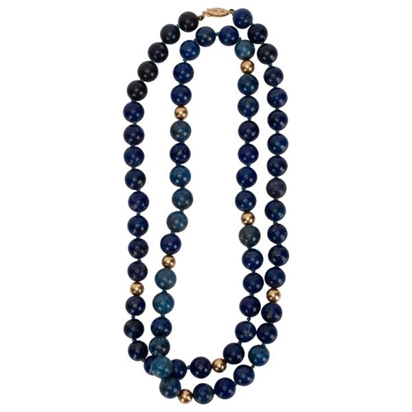 14K Lapis Lazuli Bead Necklace