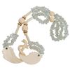 Image 2 : Carved Swans Bone Bead Tumbled Aquamarine Choker