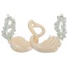 Image 3 : Carved Swans Bone Bead Tumbled Aquamarine Choker
