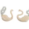 Image 4 : Carved Swans Bone Bead Tumbled Aquamarine Choker