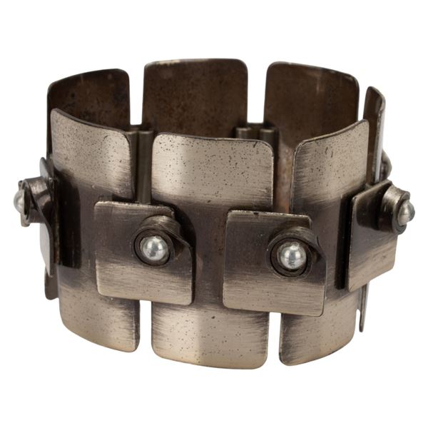 Modernist Frank Rebajes Sterling Panel Bracelet