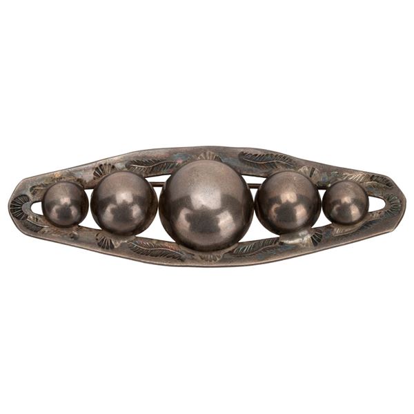 Sterling Southwestern Navajo Ball Brooch