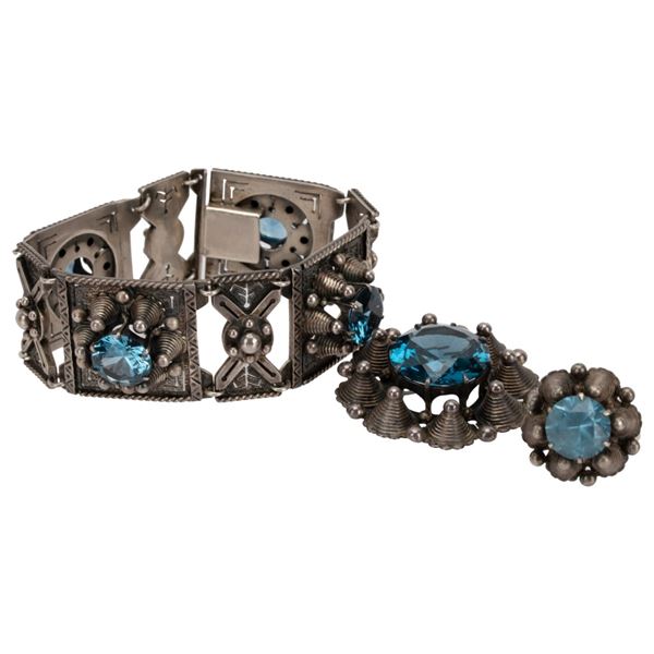 European Sterling Blue Topaz Parure
