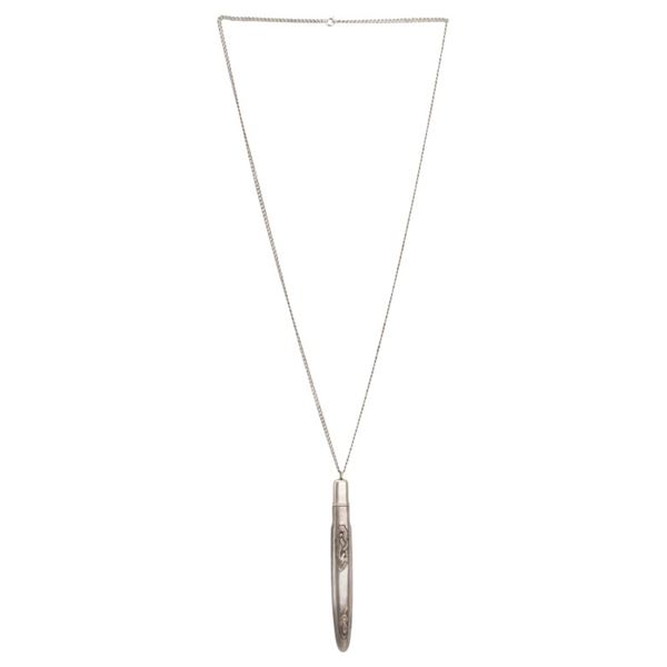 Antique Silver Necessaire Pendant Necklace