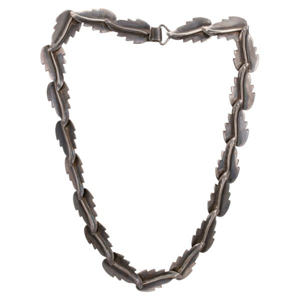 MCM Fred Davis Silver Mexico Leaf Necklace