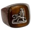 Image 4 : Antique Sterling Lion of Judah Tiger's Eye Size 8