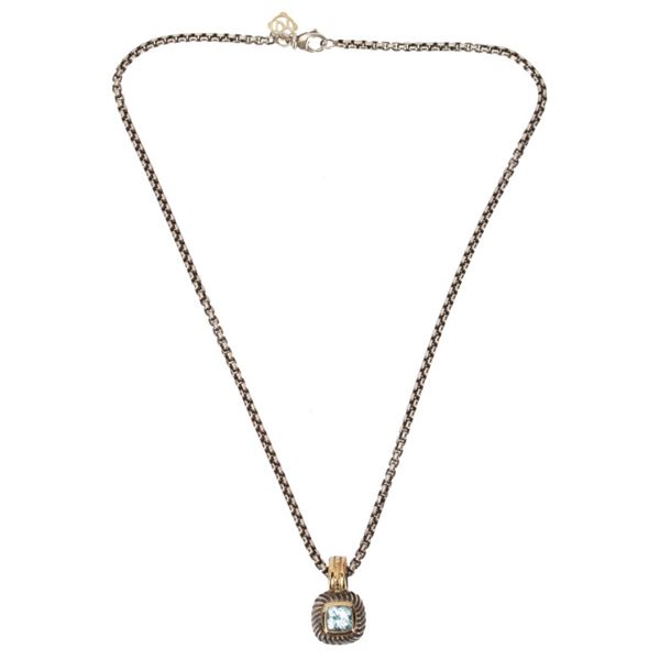 David Yurman 14K 925 Blue Topaz Albion Necklace