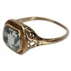 Image 3 : Antique 14K Gold Aquamarine Signet Ring 5 1/2