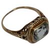 Image 4 : Antique 14K Gold Aquamarine Signet Ring 5 1/2