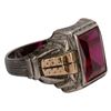 Image 2 : Otsby & Barton Sterling 10K Ruby Signet Ring 9 1/4