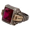 Image 3 : Otsby & Barton Sterling 10K Ruby Signet Ring 9 1/4