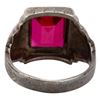 Image 4 : Otsby & Barton Sterling 10K Ruby Signet Ring 9 1/4