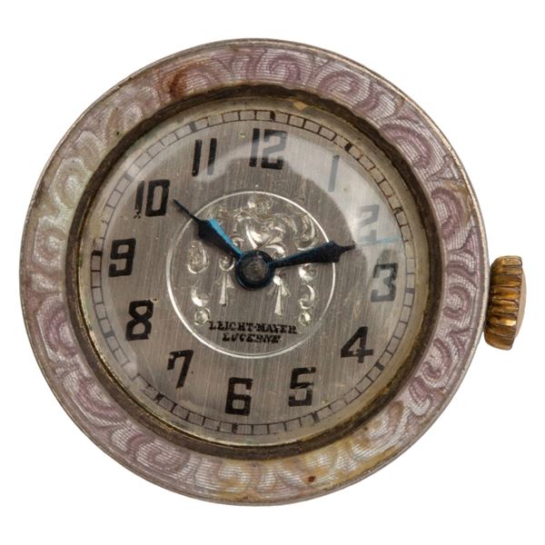 Leicht-Mayer Sterling Guilloche Pendant Watch