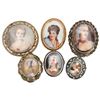 Image 1 : Miniature Hand Painted Portrait Brooch Lot