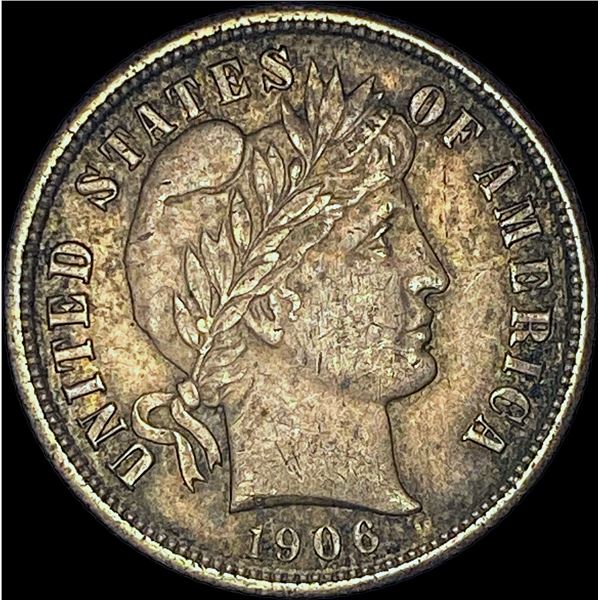 1906 Silver Barber Dime CHOICE AU