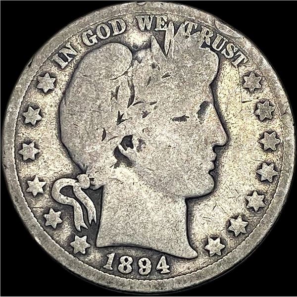 1894-O Silver Barber Half Dollar NICELY  CIRCULATED