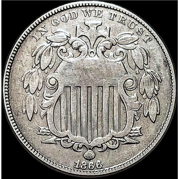 1866 Shield Nickel NEARLY UNCIRCULATED