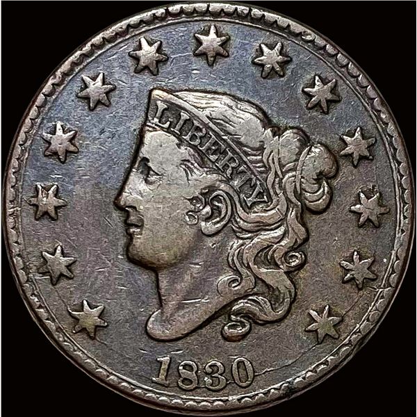 1830 Coronet Head Large Cent NEARLY  UNCIRCULATED