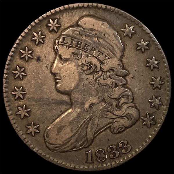 1833 Capped Bust Half Dollar NEARLY  UNCIRCULATED